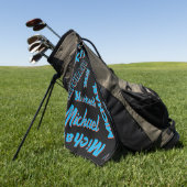 Ihr Namensmuster monogramm blaue schwarze Farbe Golfhandtuch (Gras)