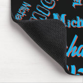 Ihr Namensmuster monogramm blaue schwarze Farbe Mousepad (Ecke)