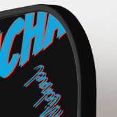 Ihr Namensmuster monogramm blaue schwarze Farbe Pickleball Schläger (Linke Seite)