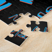 Ihr Namensmuster monogramm blaue schwarze Farbe Puzzle (Seite)