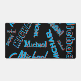 Ihr Namensmuster monogramm blaue schwarze Farbe Schreibtischunterlage