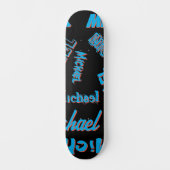 Ihr Namensmuster monogramm blaue schwarze Farbe Skateboard (Vorderseite)