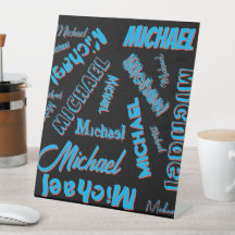 Ihr Namensmuster monogramm blaue schwarze Farbe