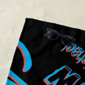 Ihr Namensmuster monogramm blaue schwarze Farbe Strandtuch (Beispiel)