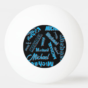 Ihr Namensmuster monogramm blaue schwarze Farbe Tischtennisball