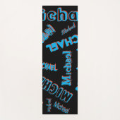 Ihr Namensmuster monogramm blaue schwarze Farbe Yogamatte (Vorderseite)