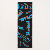 Ihr Namensmuster monogramm blaue schwarze Farbe Yogamatte (Rückseite)