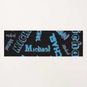 Ihr Namensmuster monogramm blaue schwarze Farbe Yogamatte (Vorderseite (Horizontal))