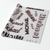Ihr Namensmuster Monogramm Rose Farbe Schattenpack Geschenkpapier (Ungerollt)