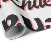 Ihr Namensmuster Monogramm Rose Farbe Schattenpack Geschenkpapier (Rolleneckpunkt)