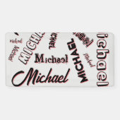 Ihr Namensmuster Monogramm Rose Schatten Banner (Horizontal)