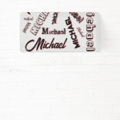 Ihr Namensmuster Monogramm Rose Schatten Banner (InSitu)