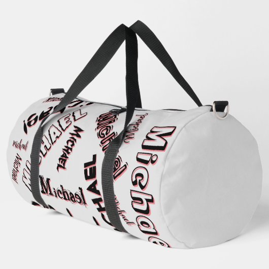 Ihr Namensmuster Monogramm Rose Schatten Duffle Bag (Linke Ecke)