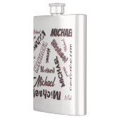 Ihr Namensmuster Monogramm Rose Schatten Flachmann (Links)