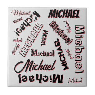 Ihr Namensmuster Monogramm Rose Schatten Fliese