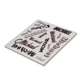 Ihr Namensmuster Monogramm Rose Schatten Fliese (Seite)