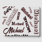 Ihr Namensmuster Monogramm Rose Schatten Gästebuch (Rückseite)