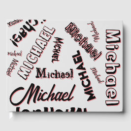 Ihr Namensmuster Monogramm Rose Schatten Gästebuch