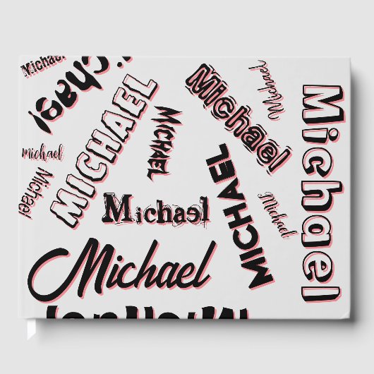 Ihr Namensmuster Monogramm Rose Schatten Gästebuch (Vorderseite)