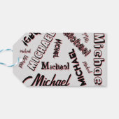 Ihr Namensmuster Monogramm Rose Schatten Geschenkanhänger (Rückseite Horizontal)