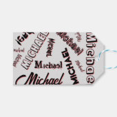 Ihr Namensmuster Monogramm Rose Schatten Geschenkanhänger (Vorderseite (Horizontal))