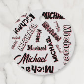 Ihr Namensmuster Monogramm Rose Schatten Geschenkanhänger (Rückseite)