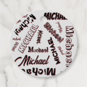 Ihr Namensmuster Monogramm Rose Schatten Geschenkanhänger (Vorderseite)