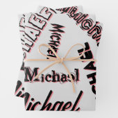 Ihr Namensmuster Monogramm Rose Schatten Geschenkpapier Set (Beispiel)