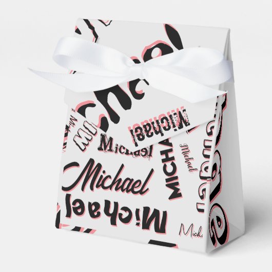 Ihr Namensmuster Monogramm Rose Schatten Geschenkschachtel (Vorderseite)