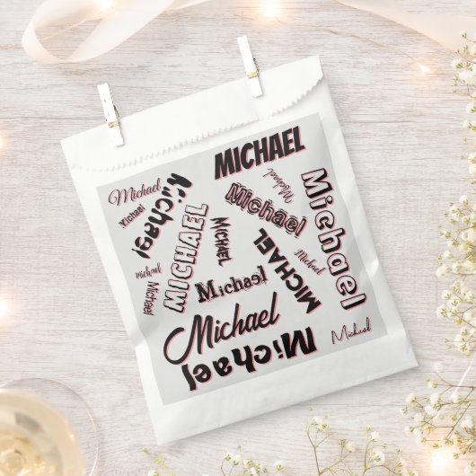 Ihr Namensmuster Monogramm Rose Schatten Geschenktütchen (Ausgeschnitten)