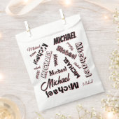 Ihr Namensmuster Monogramm Rose Schatten Geschenktütchen (Ausgeschnitten)