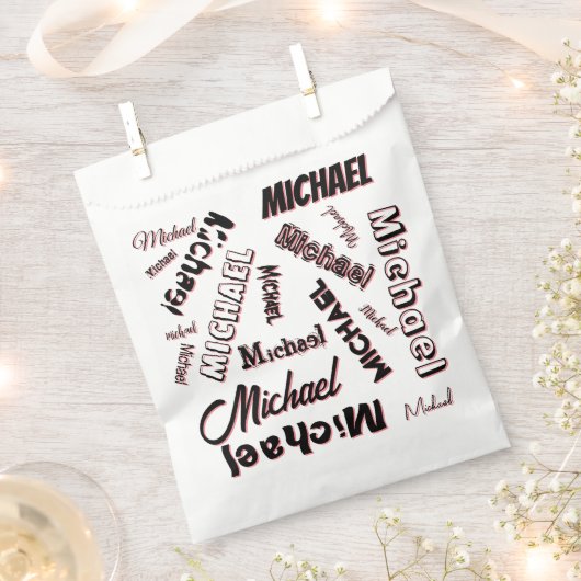 Ihr Namensmuster Monogramm Rose Schatten Geschenktütchen (Ausgeschnitten)