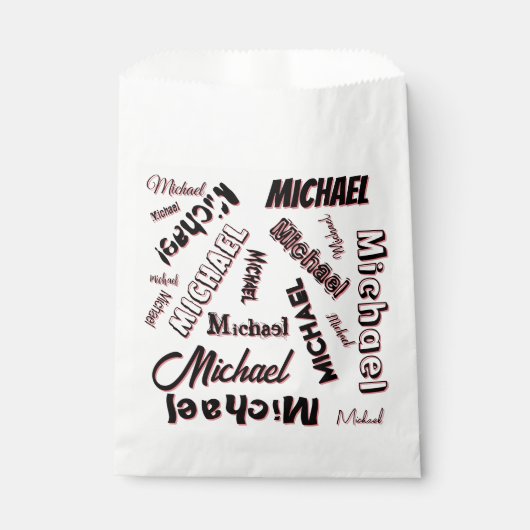 Ihr Namensmuster Monogramm Rose Schatten Geschenktütchen (Vorderseite)