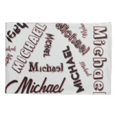 Ihr Namensmuster Monogramm Rose Schatten Kissenbezug (Rückseite)