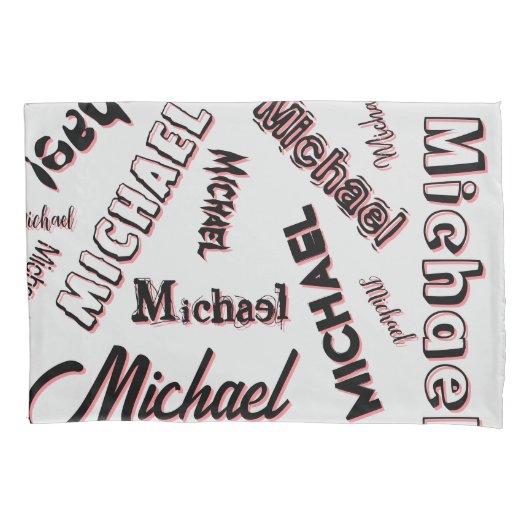 Ihr Namensmuster Monogramm Rose Schatten Kissenbezug (Vorderseite)