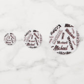 Ihr Namensmuster Monogramm Rose Schatten Konfetti (Vorderseiten)