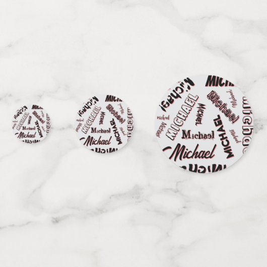 Ihr Namensmuster Monogramm Rose Schatten Konfetti (Rückseiten)