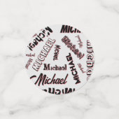 Ihr Namensmuster Monogramm Rose Schatten Konfetti (Klein Vorderseite)