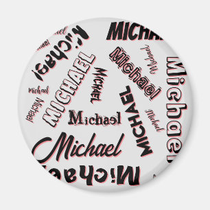 Ihr Namensmuster Monogramm Rose Schatten Magnet