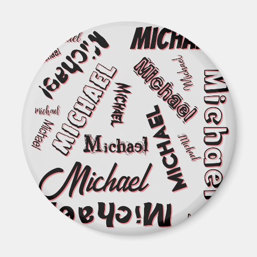 Ihr Namensmuster Monogramm Rose Schatten Magnet (Vorne)