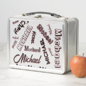 Ihr Namensmuster Monogramm Rose Schatten Metall Brotdose (Beispiel)