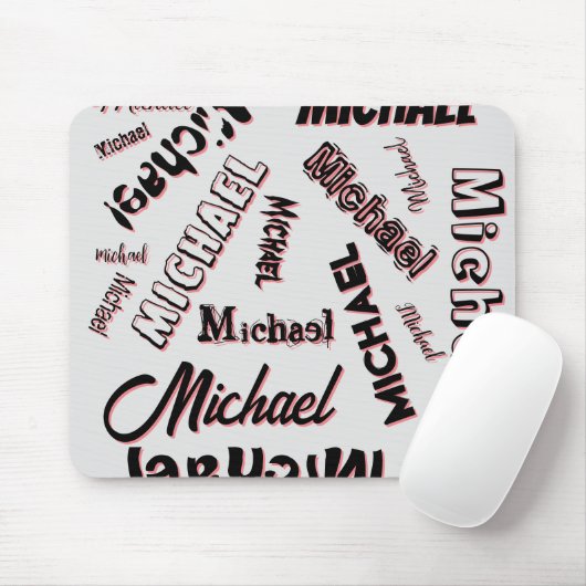 Ihr Namensmuster Monogramm Rose Schatten Mousepad (Mit Mouse)