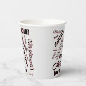 Ihr Namensmuster Monogramm Rose Schatten Pappbecher (Links)