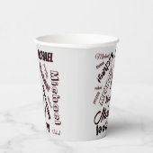 Ihr Namensmuster Monogramm Rose Schatten Pappbecher (Rechts)