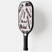 Ihr Namensmuster Monogramm Rose Schatten Pickleball Schläger (Links)