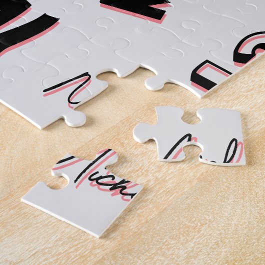 Ihr Namensmuster Monogramm Rose Schatten Puzzle (Seite)