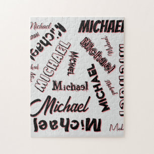 Ihr Namensmuster Monogramm Rose Schatten Puzzle