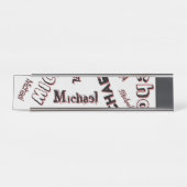 Ihr Namensmuster Monogramm Rose Schatten Schreibtischnamensplakette (Vorderseite )