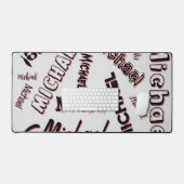 Ihr Namensmuster Monogramm Rose Schatten Schreibtischunterlage (Tastatur & Maus)