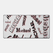 Ihr Namensmuster Monogramm Rose Schatten Schreibtischunterlage (Vorderseite)